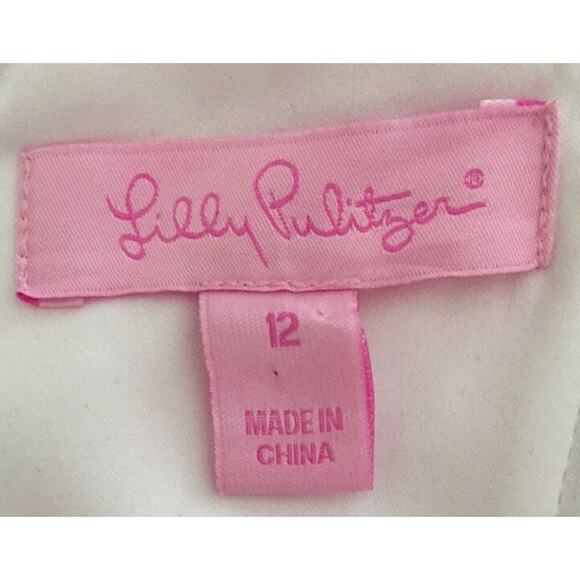 Lilly Pulitzer Women's Pink White Floral Strapless Dress sz 12 - Picture 4 of 6